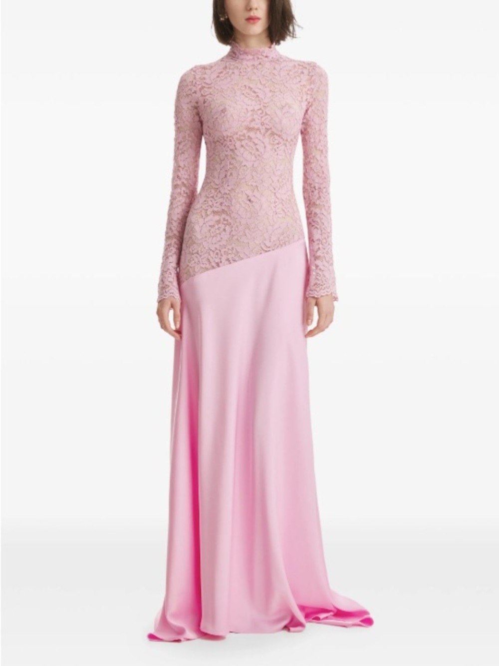2310 Studio Pink Lace Long-Sleeve Maxi Dress Size M